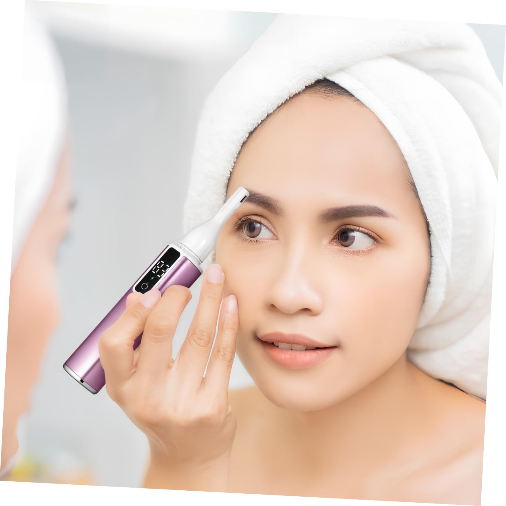 Homoyoyo Epilatore Elettrico Donna Ricaricabile USB Multifunzione con Display Digitale Velocità e Testina Sostituibile Trimmer Viso Naso Sopracciglia Portatile per Uso Quotidiano