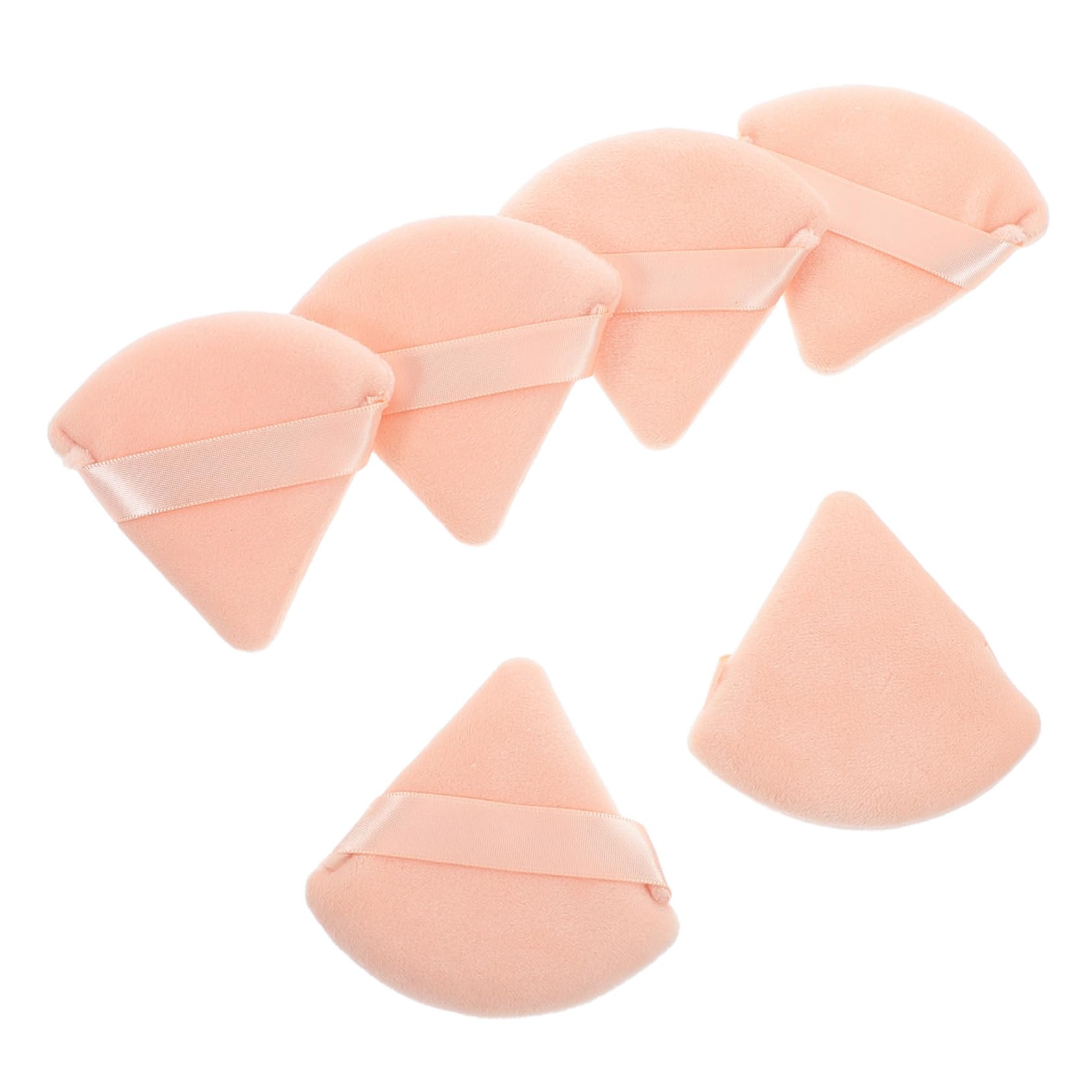 PartyKindom Fan Shaped Triangle Powder Puff for Face 6 Pieces Reusable Washable Makeup Foundation Sponge Beauty Tool Perfect for Travel