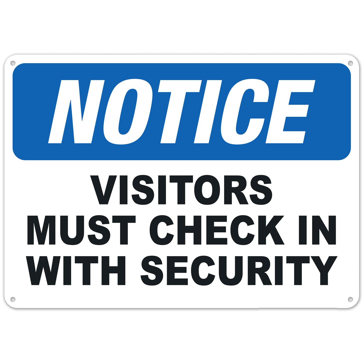 Visitor Registration Security Check Notice Metal Sign Office Community Access Rule 8x12 Inch