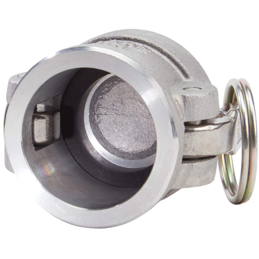1 1/4" Aluminum Camlock Dust Cap Fittings - Aluminum Type DC Female Cam Lock With Gasket
