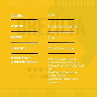 Addis Ababa Coffee - Brazilya Santos - Arabica - Yöresel - 1000 Gr. - Çekirdek Kahve
