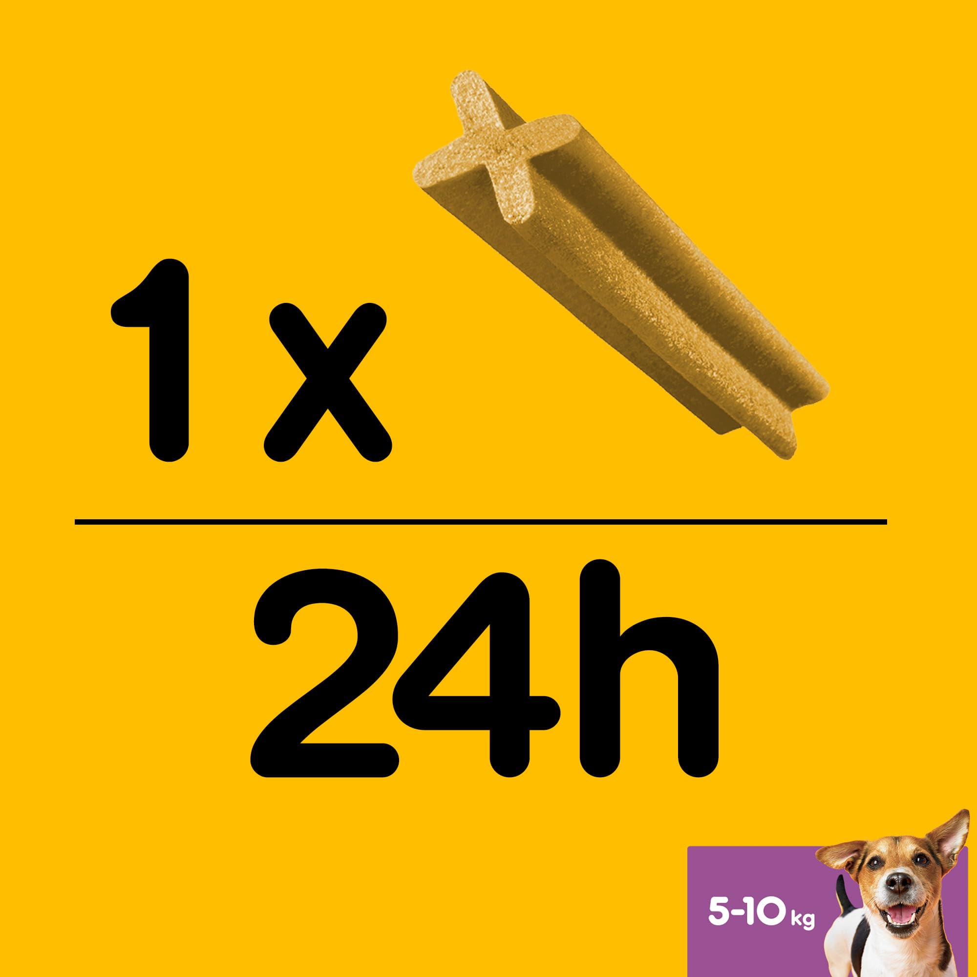 Pedigree Dentastix Snack pour l'hygiène buccale (Petit Chien 5-10 kg), 110 g 105 pièces - 15 boîtes de 7 pièces (105 pièces au Total)