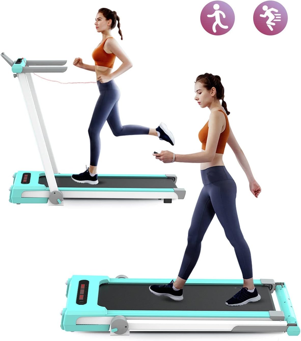 2 in 1 Folding Treadmill for Home 2.5 HP, Installation-Free Compact Electric Running Machine - Grimbo Sports