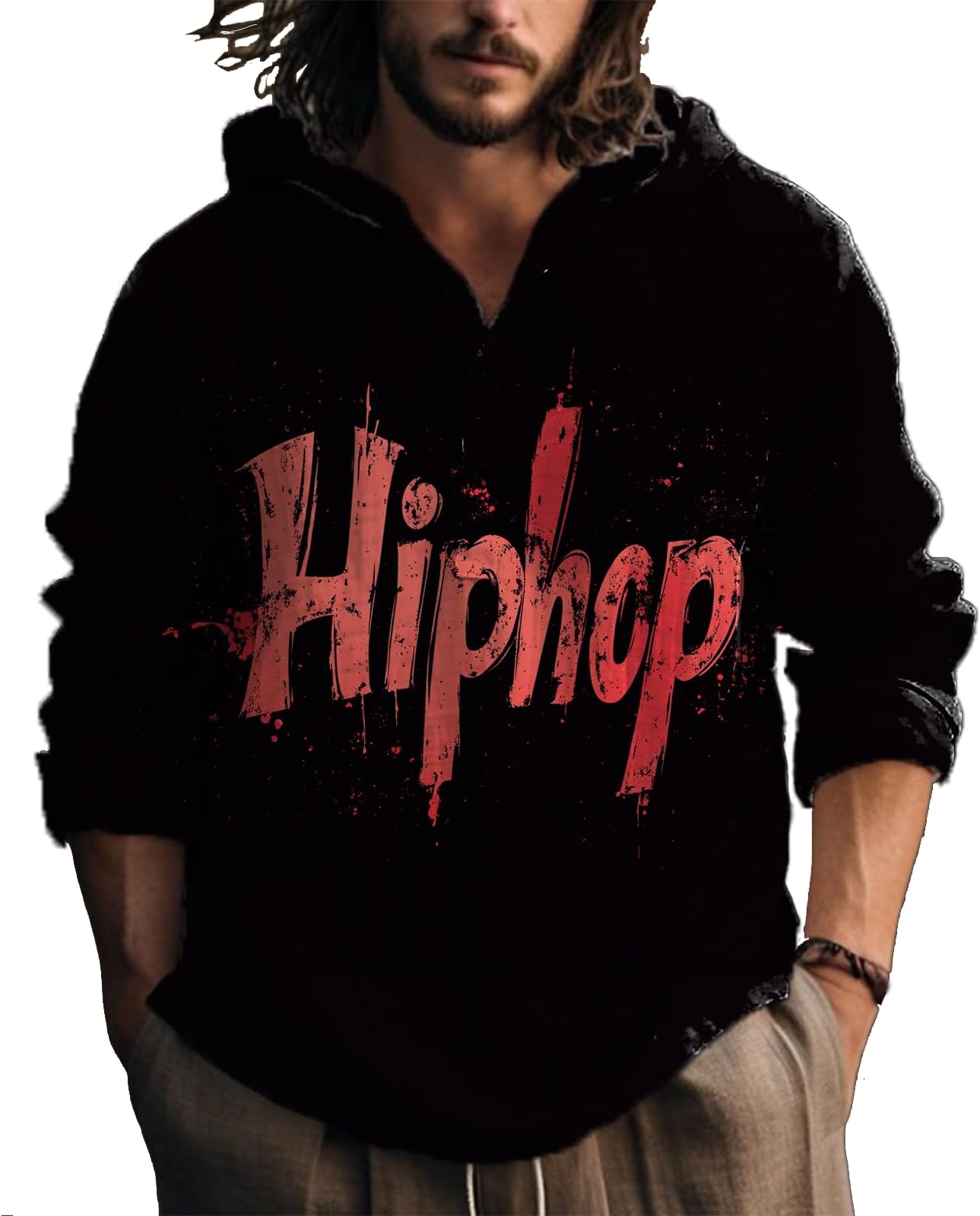 - Hoodies For Men Graphic Long Sleeve Half Button Casual Big And Tall Lightweight Quick Dry Gym Hooded Sweatshirts