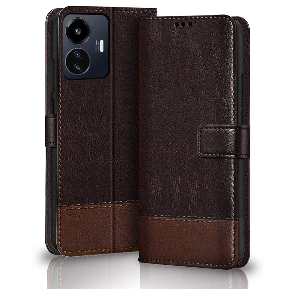 TheGiftKart Flip Back Cover Case for iQOO Z6 Lite 5G | Dual-Color Leather Finish | Inbuilt Stand & Pockets | Wallet Style Flip Back Case Cover for iQOO Z6 Lite 5G (Coffee & Brown) (B0BFJ9YQN6) Amazon Price History, Amazon Price Tracker