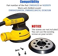 Vista 6 de Almohadilla de lijado de repuesto de aleación de aluminio de 5 pulgadas y 8 agujeros para Dewalt DWE6423/6423K, DWE6421/6421K, DWE6421-B2