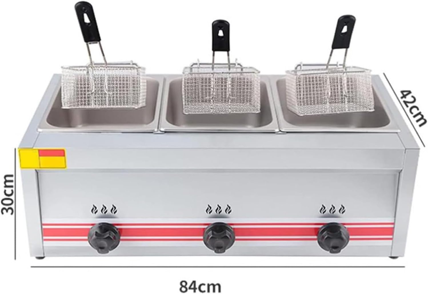 Commercial Professional Gas Fryer for Chips, Fried Chicken, Fried Prawn, Stainless Steel Countertop Removable and Washable Oil Deep Fryer for Commercial/Use Restaurant Kitchen