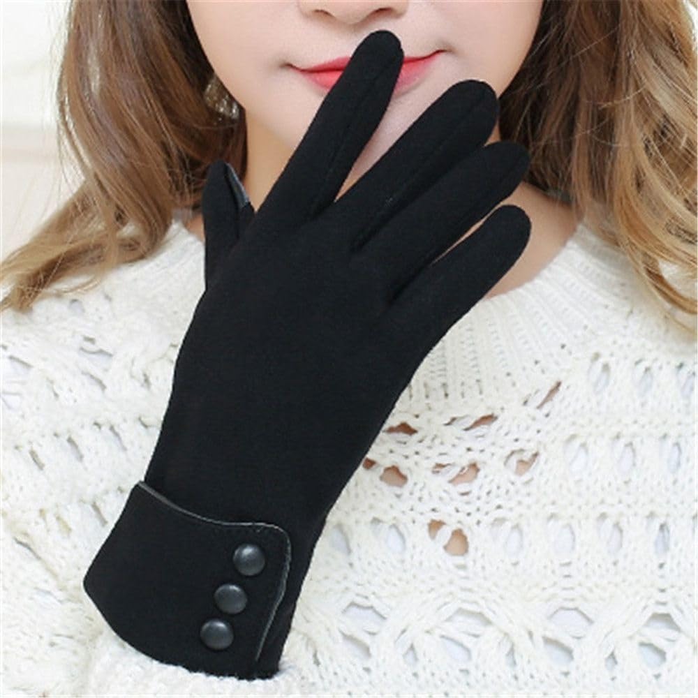 Guantes de lana forrados térmicos con dedos completos guantes cálidos de algodón for mujer guantes de pantalla táctil guantes cálidos for mujer