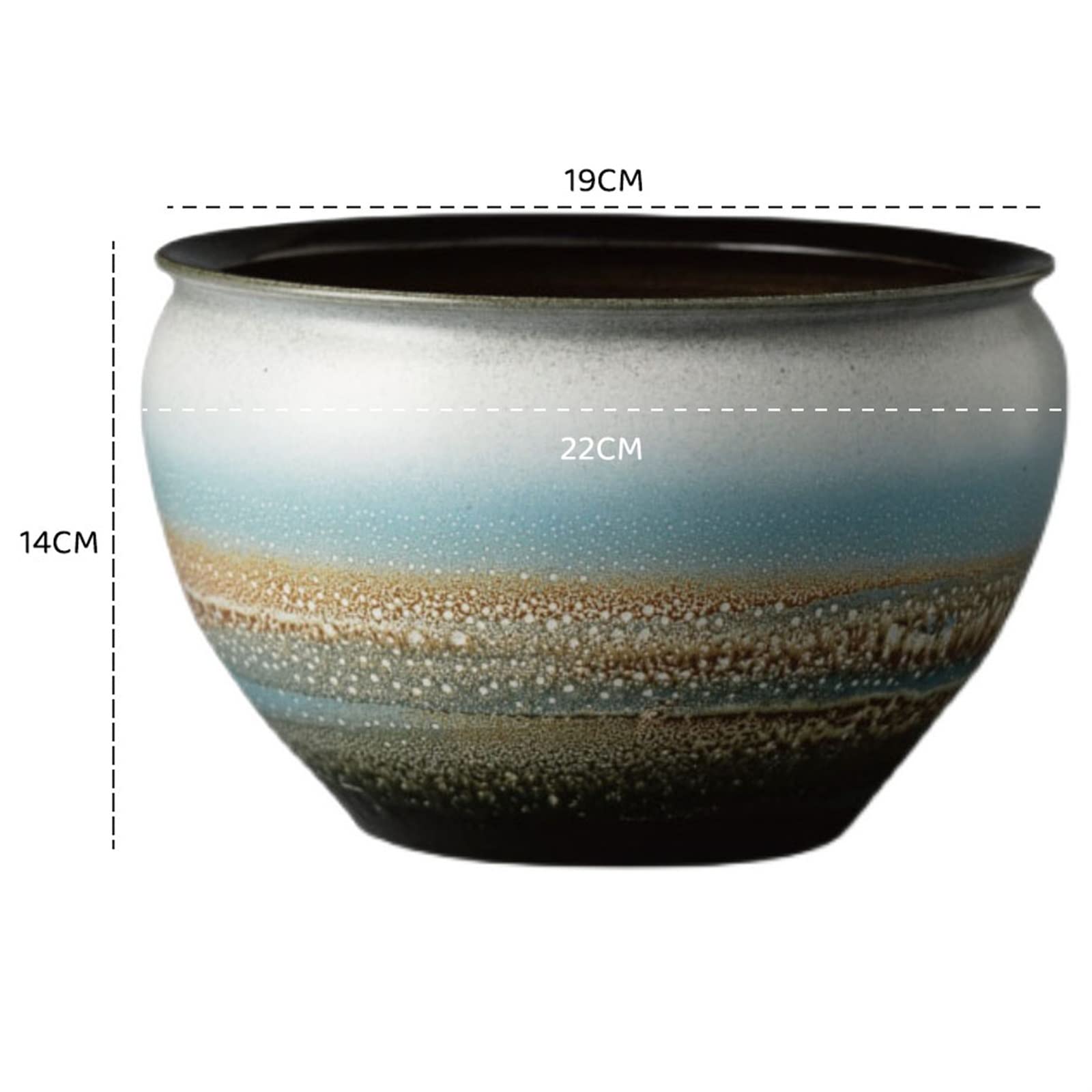 Doniczka na rośliny doniczkowe, doniczki ceramiczne, duży okrągły pojemnik na rośliny rustykalne na soczyste orchidee, doniczki do wnętrz i na zewnątrz