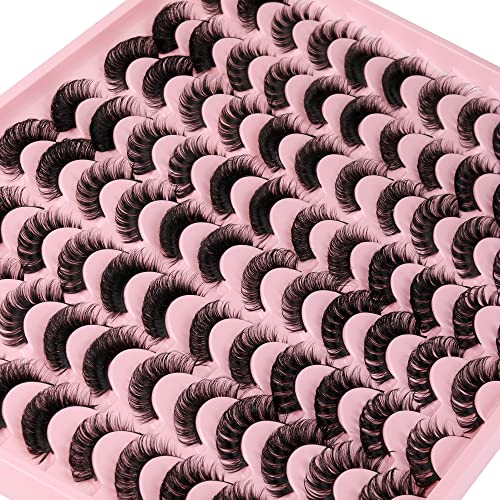 False Lashes Cat Eye Volume Fluffy Eyelashes Wholesale Bulk Wispy Russian Strip Lashes 48 Pairs Mixed Pack