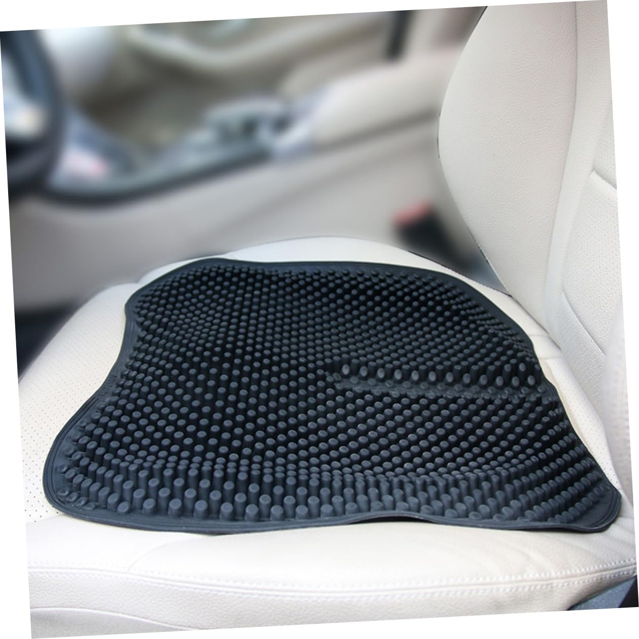 Cuscino Sedile Massaggiante in Silicone per Auto Nero | Traspirante, Antiscivolo e Confortevole, per Sedia o Panca, Design Pratico Unisex