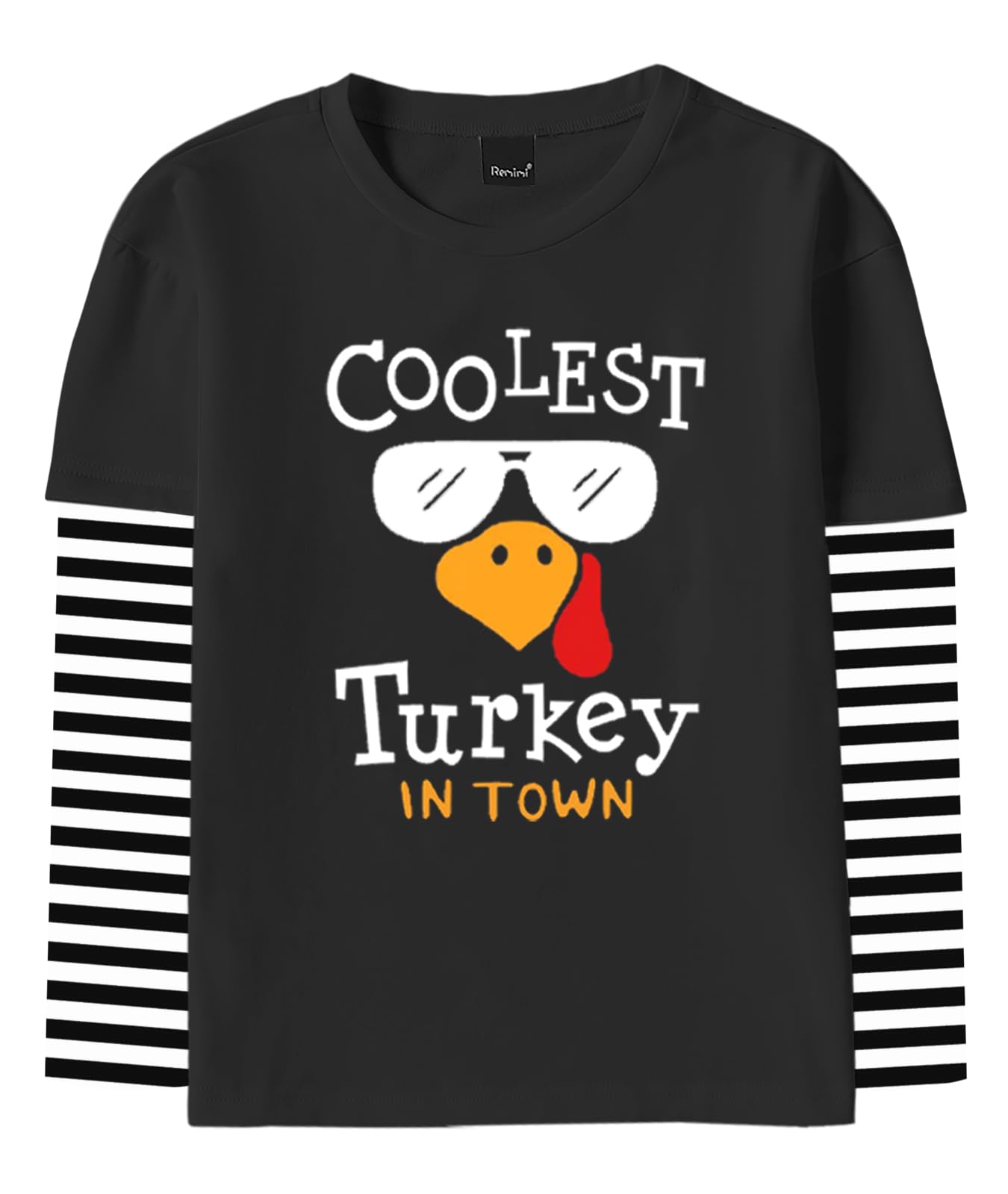 Remimi Unisex Kids Halloween Long Sleeve Shirt Holiday Stripe Shirts 2-12 Years