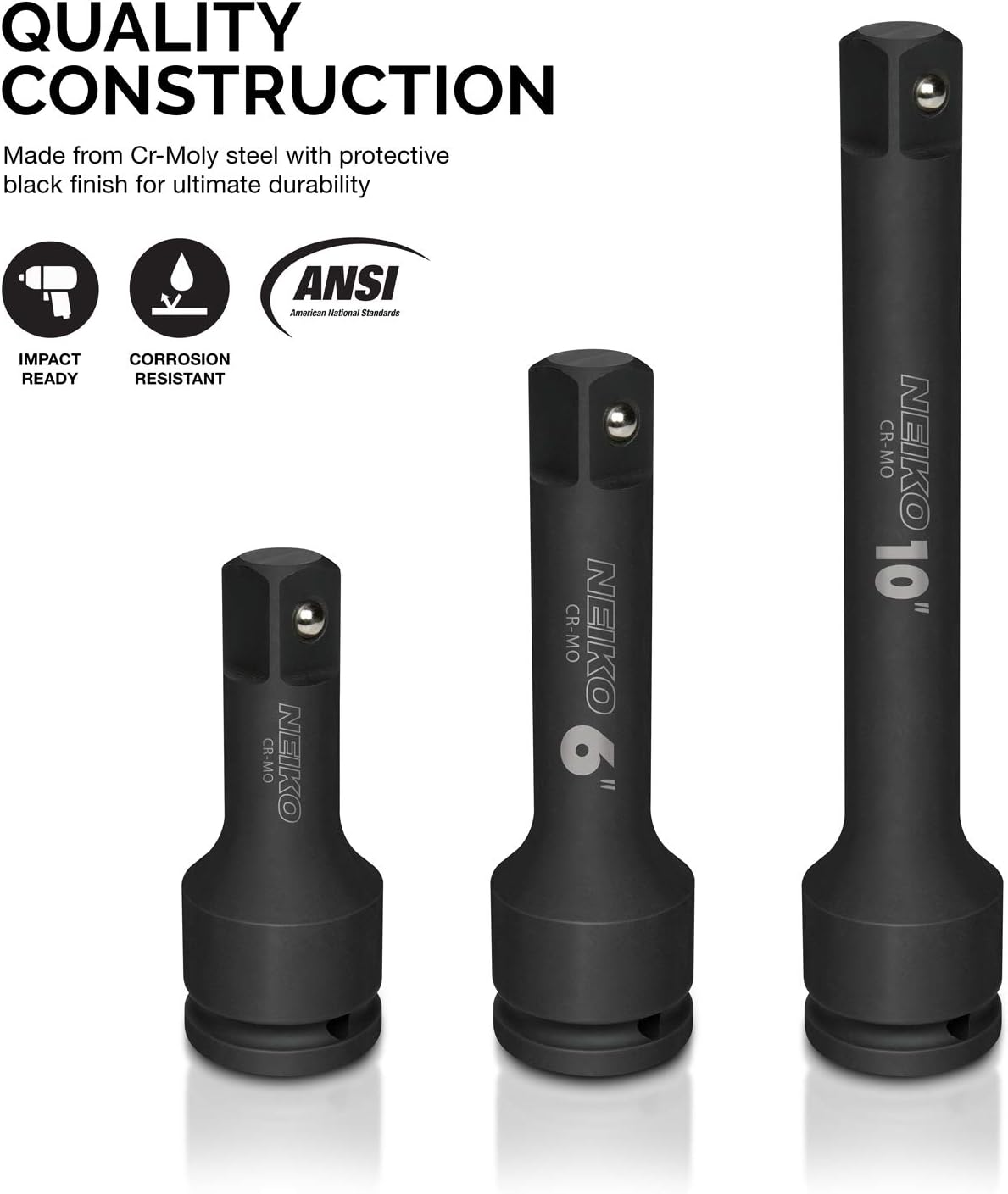 Blасk Frіdау - 60% оƒƒ NEIKO 00236A 3/4” Drive Impact Extension Bar | 3 Piece | 4”, 6”, 10” | Cr-Mo Steel