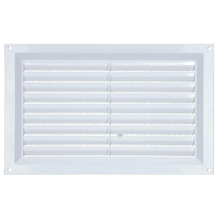 Buy Louvre Vent PVC White 9x6 (225mm x 150mm) Fixed Plastic Grille with Fly Screen and Air Flow