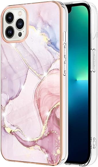 Marble Grain Case for iPhone 16 Pro Max, IMD Rosegold
