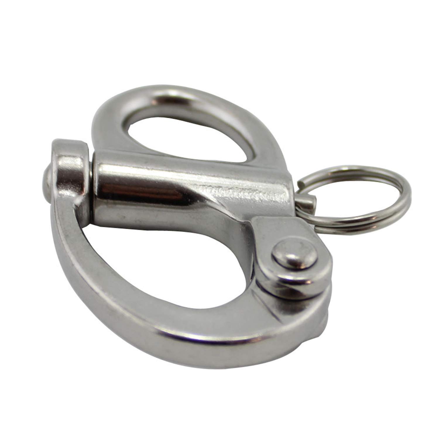NRC&XRC Pair of 3-3/4"(96mm) 316 Stainless Steel Fixed Bail Snap Shackle for Bracelet, Sailboat 4
