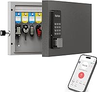 Vista 9 de WeHere Caja de Llaves de 32 Llaves con Doble Cerradura, Desbloqueo por Combinación y Llave, Gabinete de Llaves para Montaje en Pared con Etiqueta