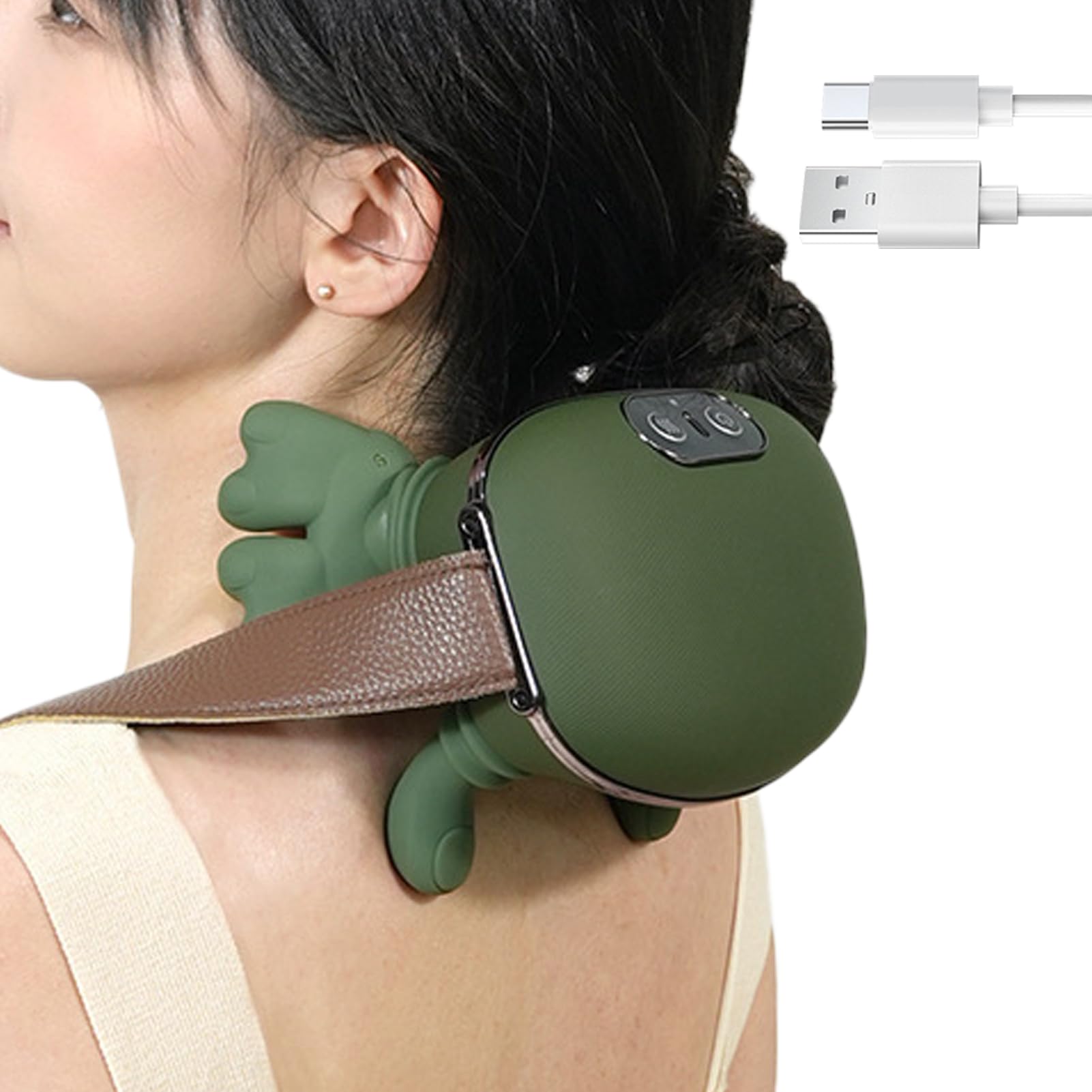 Masajeador De Cuello Y Hombros,2000 MAh Masajeador Portátil De Cuello Y Espalda, Masajeadors Cervical Espalda Con 2 Modos De Calor,masajeador C Uello Con 3 Velocidades Para Padres