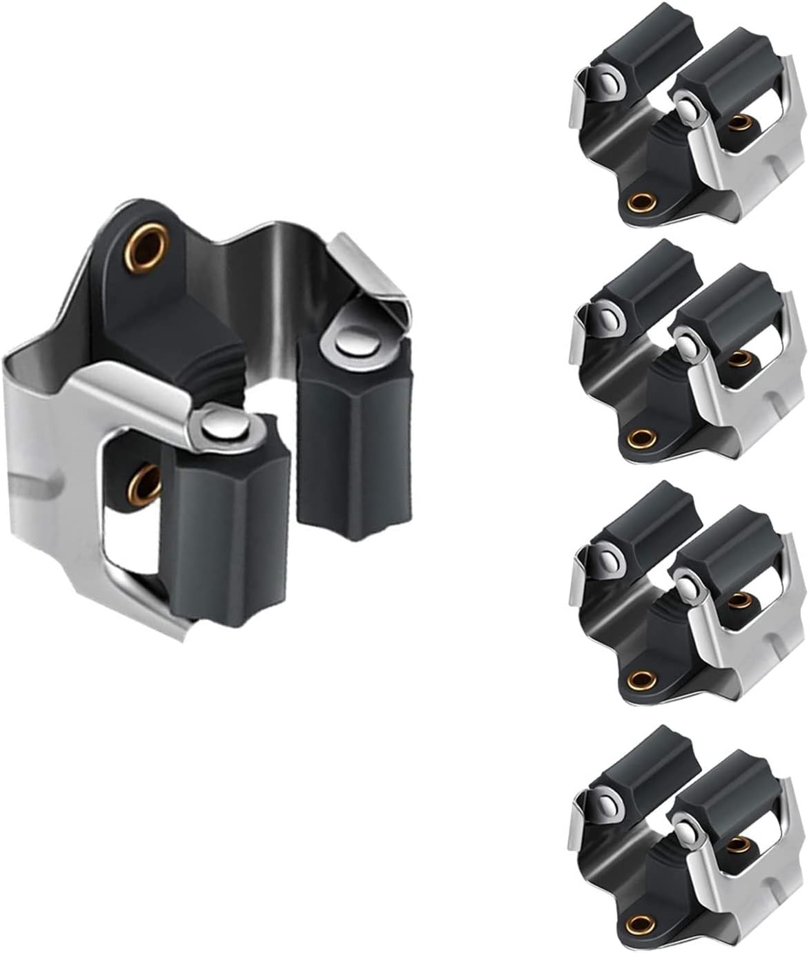 Beilala Broom Holder Wall Mounted, 5 Pack Mop Clips Metal Sweeping