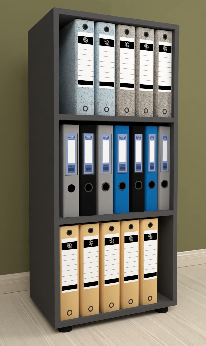 VCM Holzregal stehend | platzsparender Aktenschrank | Maße ca. H. 108 x B. 49 x T. 32 cm | Elegantes Regal | Büroregal – Ulas 3f