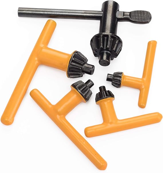 QLNE 5 Sizes Drill Chuck Key Wrench, Replacement Drill Press Chuck Key, Electric Drill Clamping