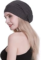 Vista 4 de Gorro de dormir con forro de satén de seda, interior de 0.748 in, 100% seda de morera, viscosa exterior natural transpirable para el cabello