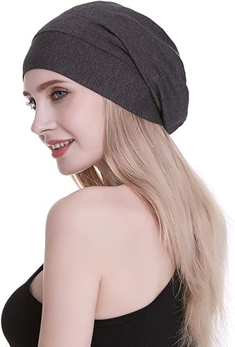 Miniatura 4 de Gorro de dormir con forro de satén de seda, interior de 0.748 in, 100% seda de morera, viscosa exterior natural transpirable para el cabello