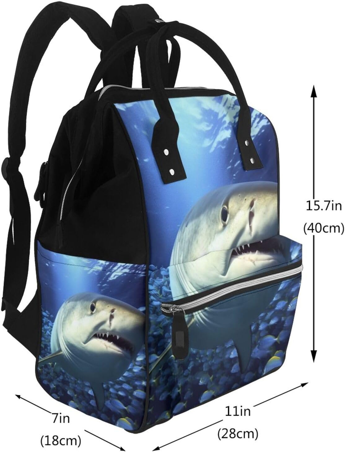 Underwater Fish Diaper Bag Large Capacity Travel Backpack image 2