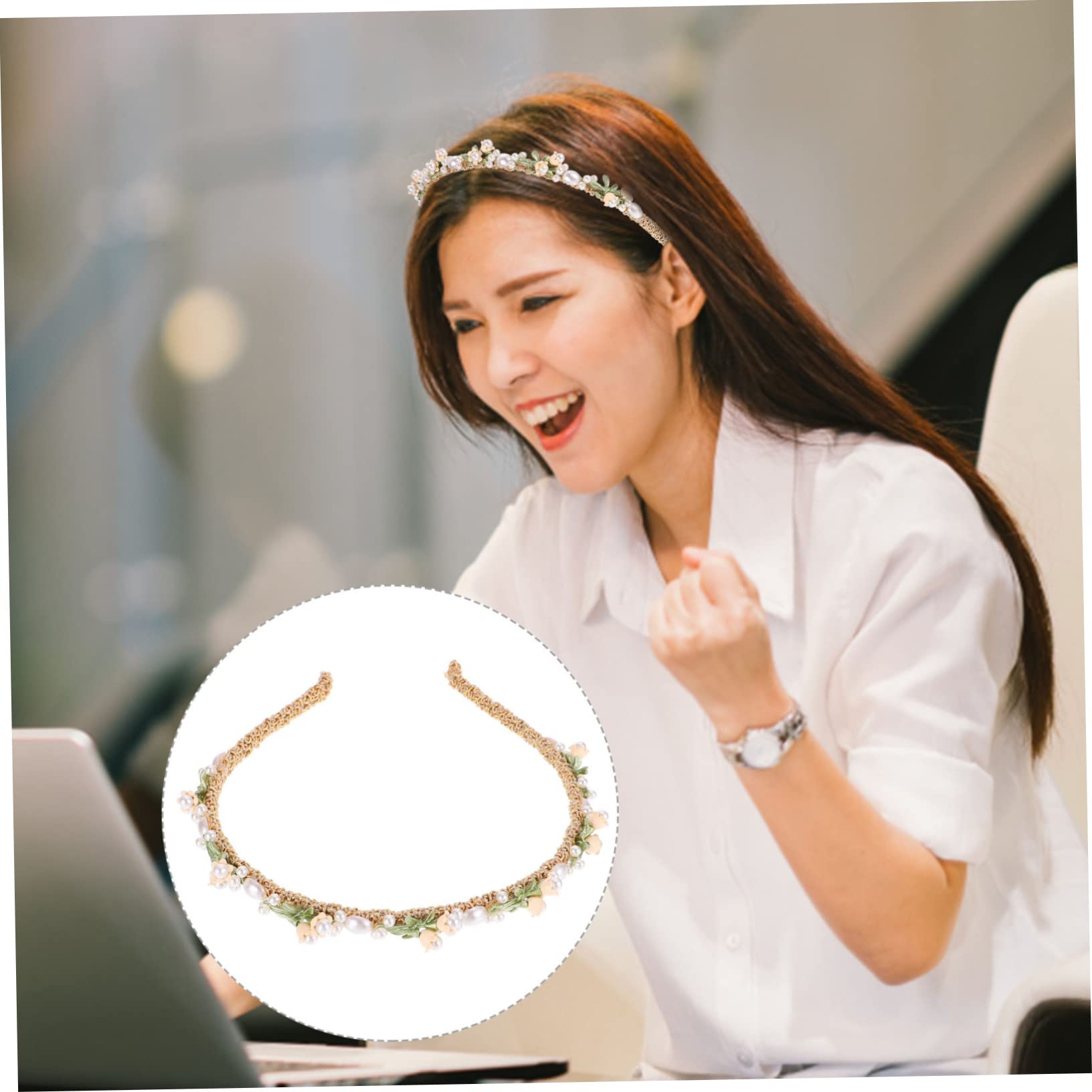 minkissy 5pezzi Cerchietto Floreale Elegante Fiori Di Mughetto Per Sposa e Occasioni Speciali Accessorio Leggero e Confortevole Per Donne e Ragazze