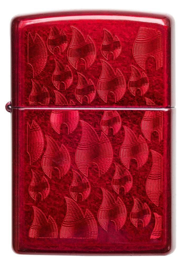 Zippo Accendino antivento – fiamma – finitura rossa mela caramella – ricaricabile per uso a vita – fiamma regolabile – confezione regalo – costruzione in metallo – Made in USA
