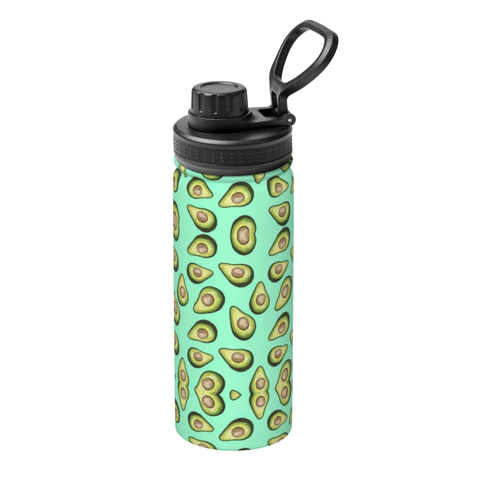 Botella de agua de acero inoxidable aislada con diseño de aguacate de 500ml 1