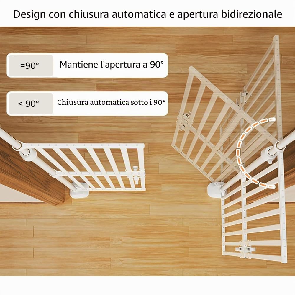 unipaws Barriera di sicurezza per gatti extra alta 190 cm barriera per animali domestici con serratura, sbarre ravvicinate, montaggio senza foratura, uso interno
