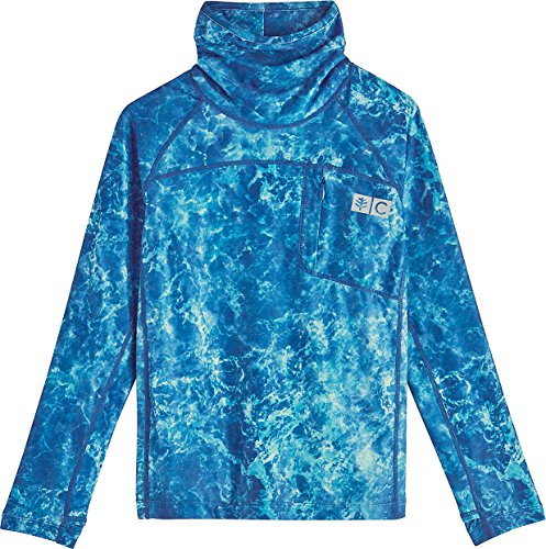 Coolibar UPF 50+ Kids' Andros Fishing Tee - Sun Protective (Large- Blue Water)