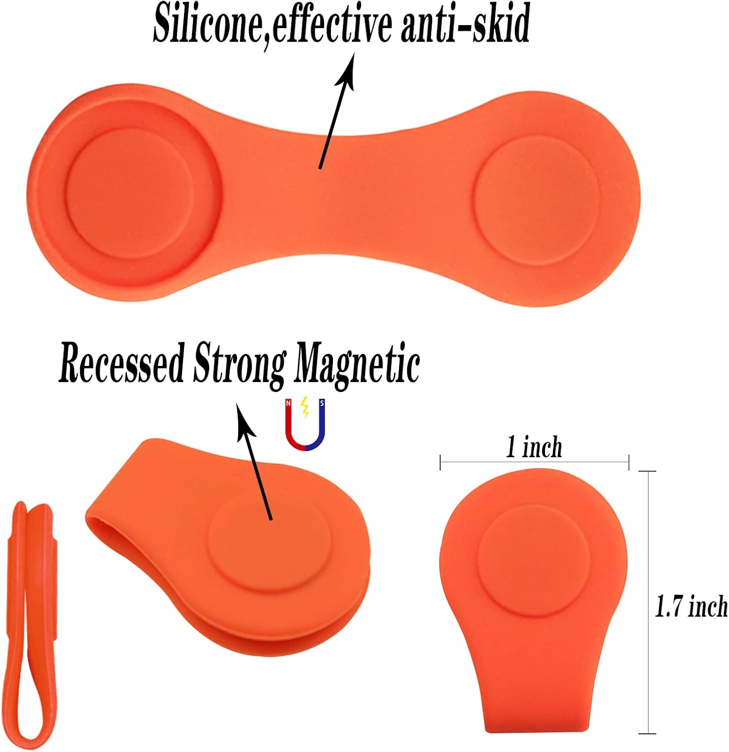 FINGER TEN Golf Hat Clip Silicone Ball Marker Holder Magnetic 3 Pack Durable Removable Attaches Easily to Hats Caps Belt Shoes Bags (3 Silicone Hat Clip (Black&Blue&Orange)) : Sports & Outdoors