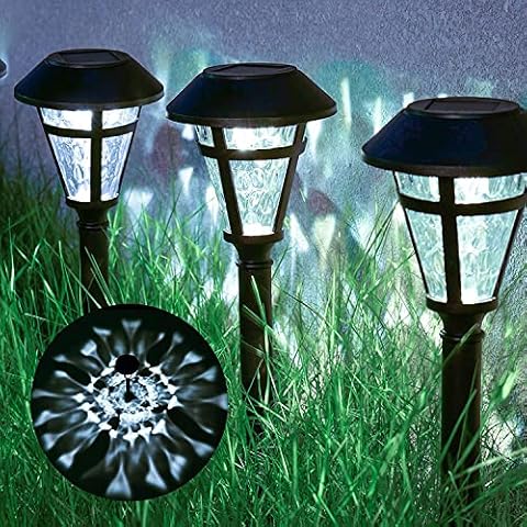 TWINSLUXES 12 Pack Solar Pathway Lights Outdoor Waterproof Garden Walkway Lights LED Landscape Lighting Auto On/Off Dusk to Dawn for Pathway,Sidewalk, Lawn, Patio, Yard - Cold White… Cover
