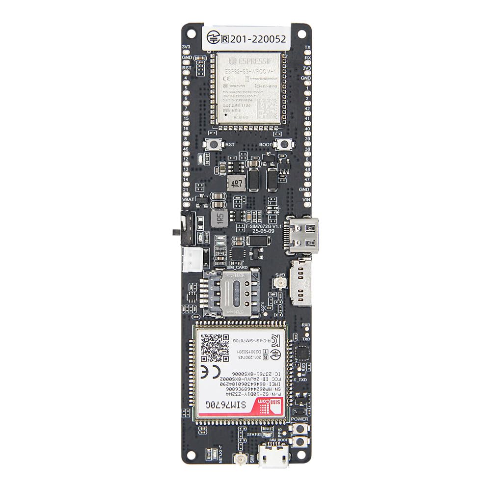 LILYGO T-SIM7670G-S3 ESP32-S3 4G LTE Carte de développement TTGO pour appareils IoT de communication cellulaire sans fil à faible consommation et longue portée avec GPS