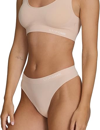 STEP ONE SmoothFit Womens Underwear Thong 1 Pair, Viscose from Bamboo, Ultra-Soft, Moisture Wicking, Seamless, Hypoallergenic