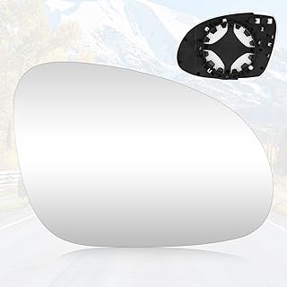 Youxmoto Passenger Right Side Heated Mirror Glass Replacement 2005-2010 Fit For VW R32 EOS GTI Rabbit Jetta Passat, Convex Mirror Glass, fit 7M3857522E