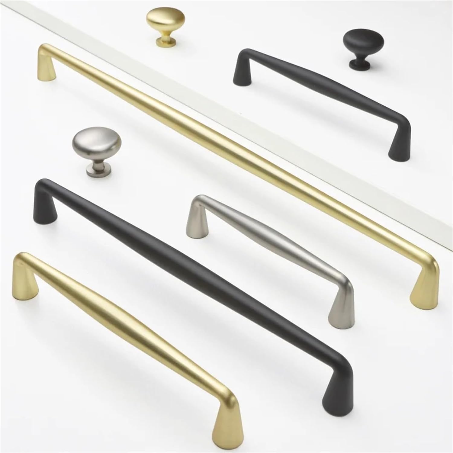 Solid Zinc Alloy Cabinet Handles Furniture Decoration Kitchen Drawer Wardrobe Door Pulls 1Pcs(Brushed-Silver-C160)
