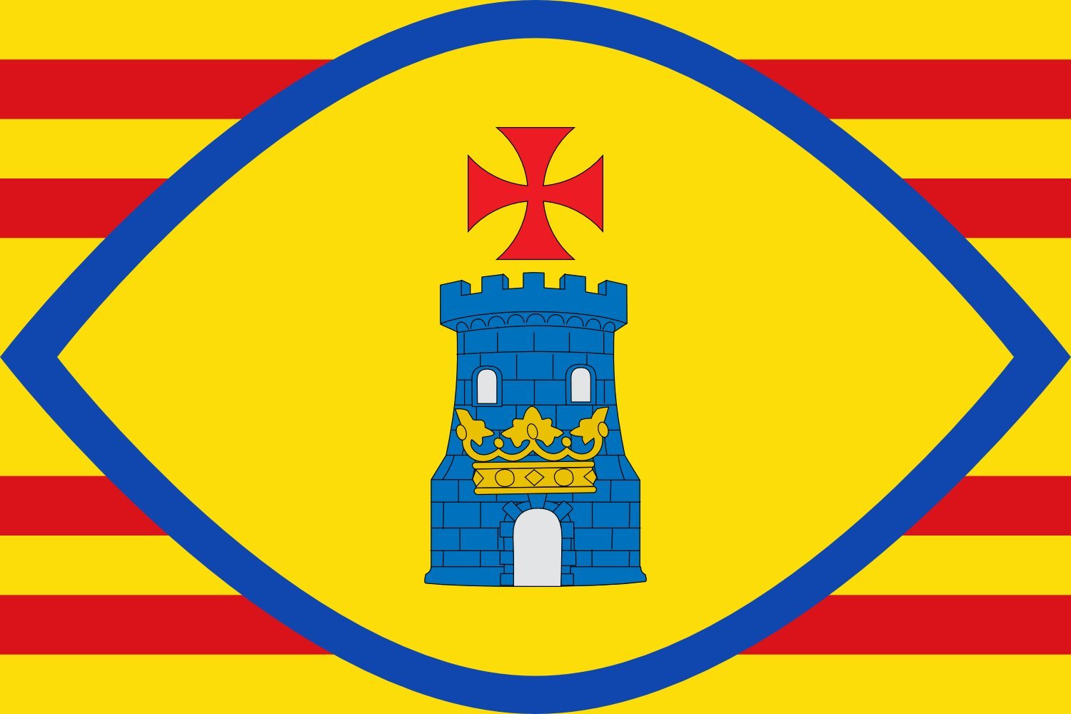 Drapeau XL Bello Teruel pavillon municipal grand format tissu pour mât extérieur