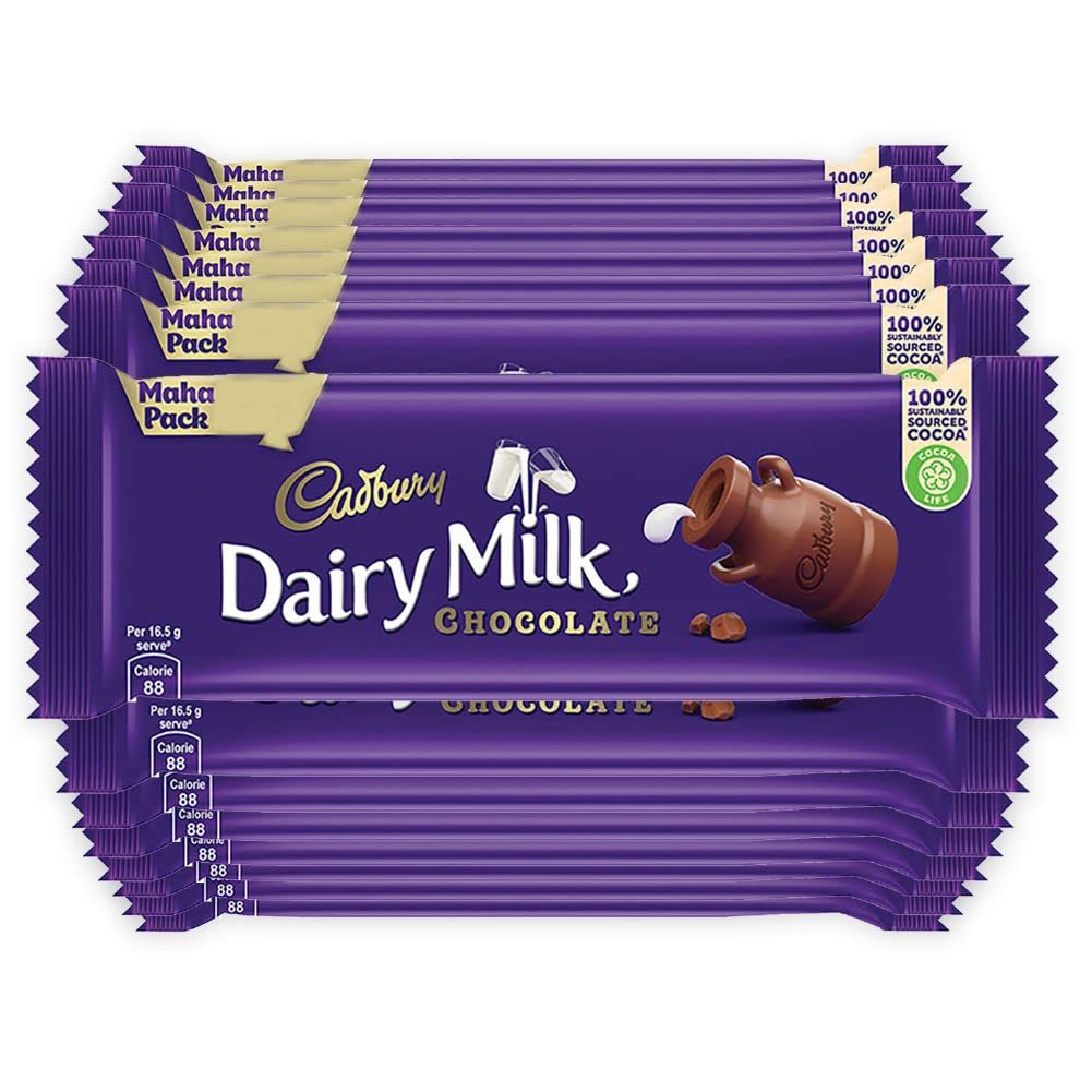Cadbury Dairy Milk Chocolate Bar, 55 g Maha Pack (Pack of 15) Amazon