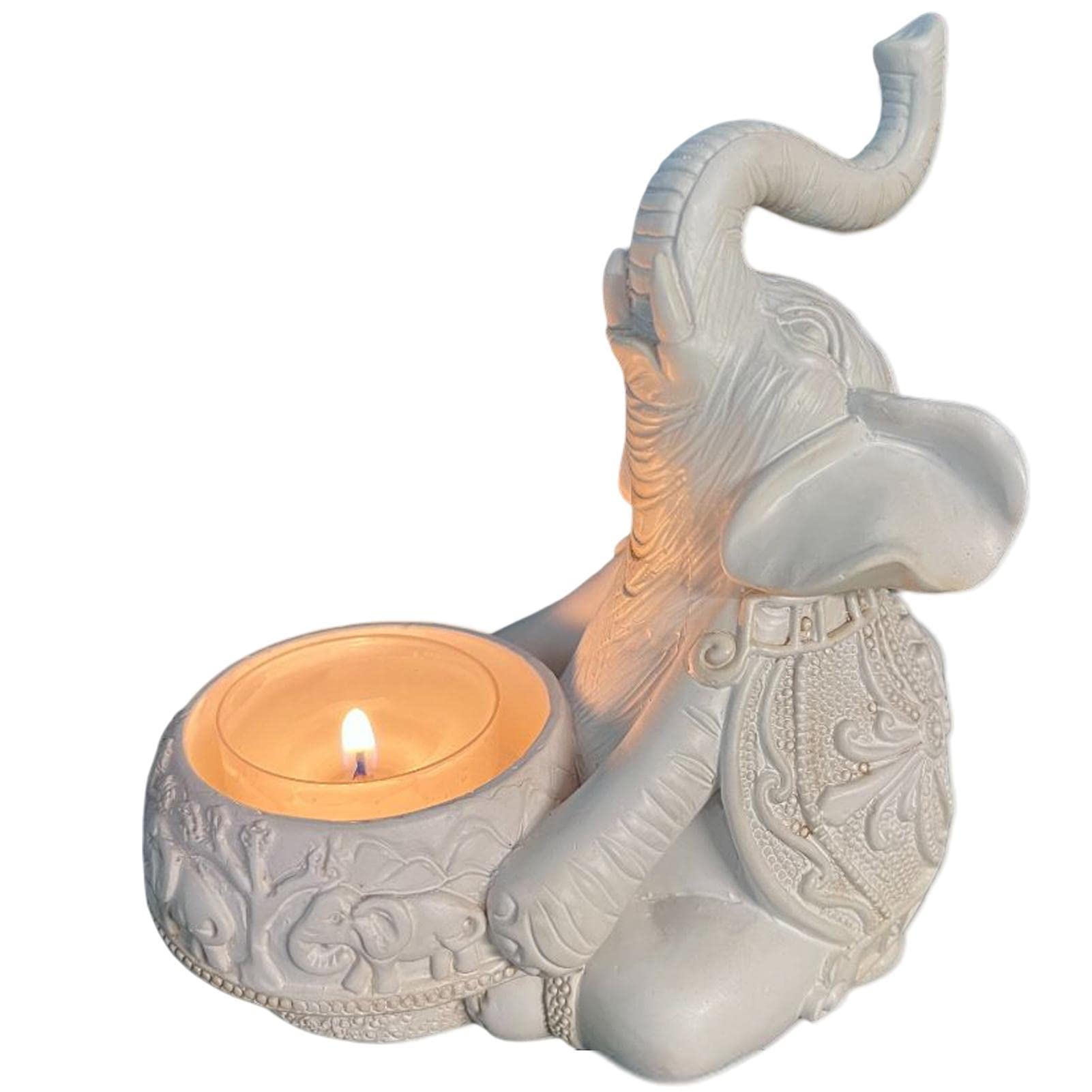 Cypreason Women's A Candle Holder, Te Light Holder, Saint Elephant Candle Holder, Ceramic Elephant Statues, Home Decor, Candle Holder, Vintage Decoration, Elephant Candle Holder For Wedding Favours, Table