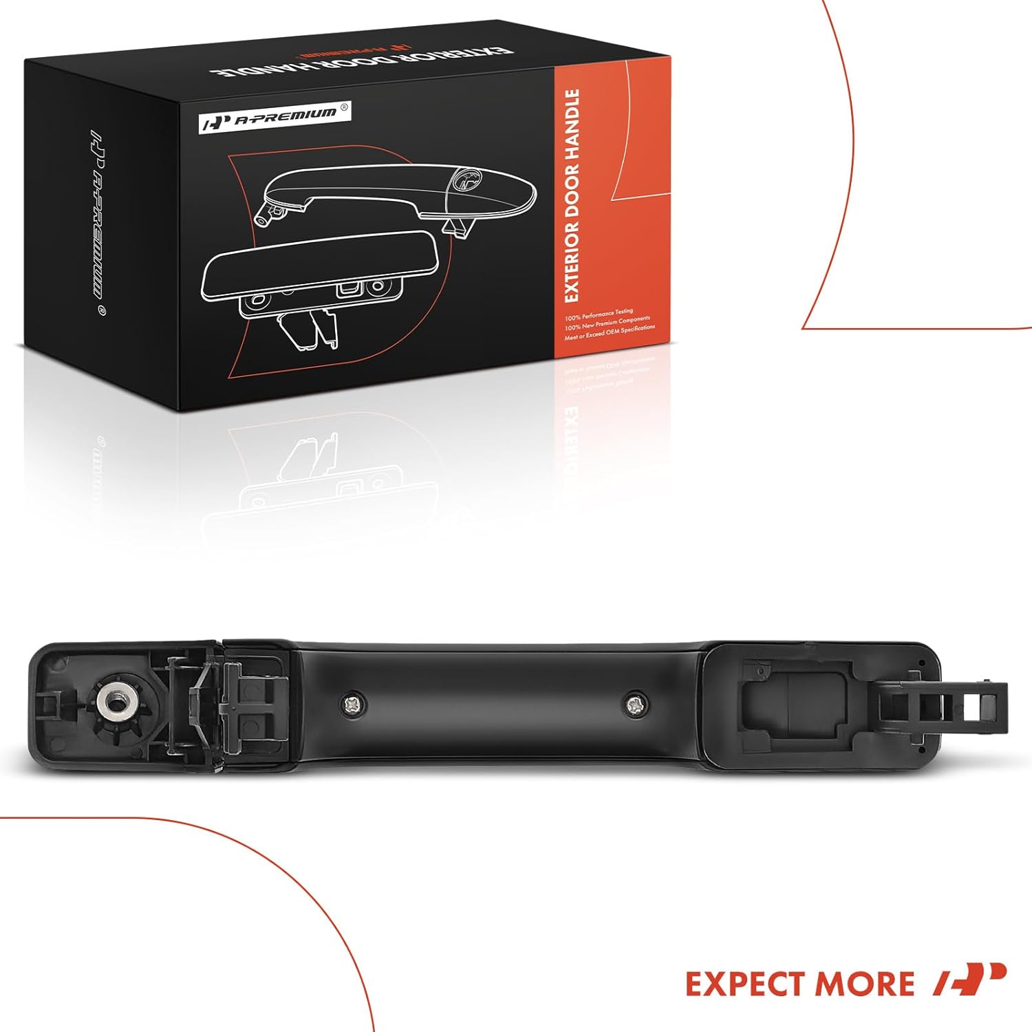 A-Premium Rear Right Passenger Side Exterior Door Handle Compatible with Kia Soul 2014-2019, Without Keyless System, Primed Black, Replace# 83661-B2010, 83662-B2010