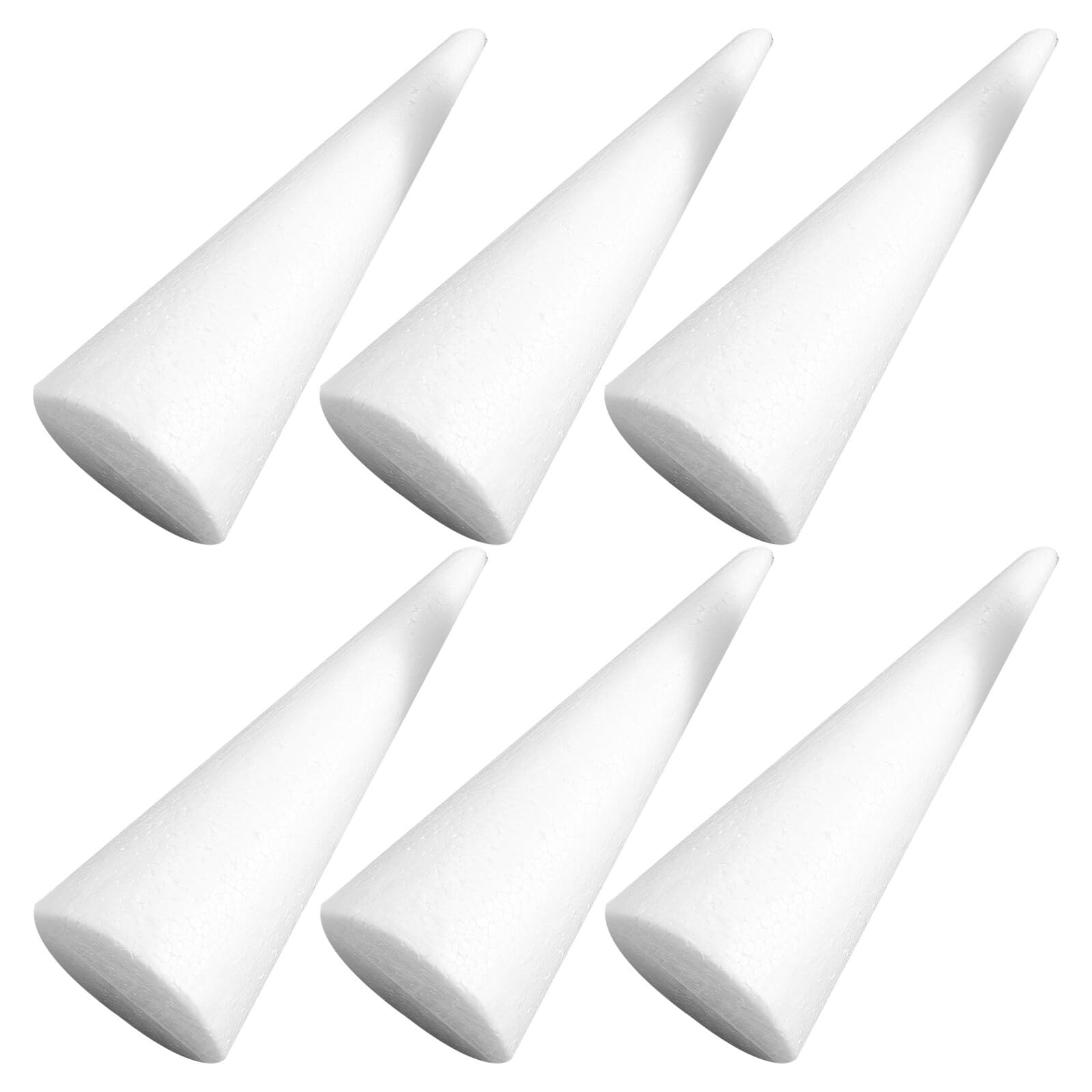 Cône polystyrène blanc Hohopeti 6 pièces pour arbre de Noël DIY