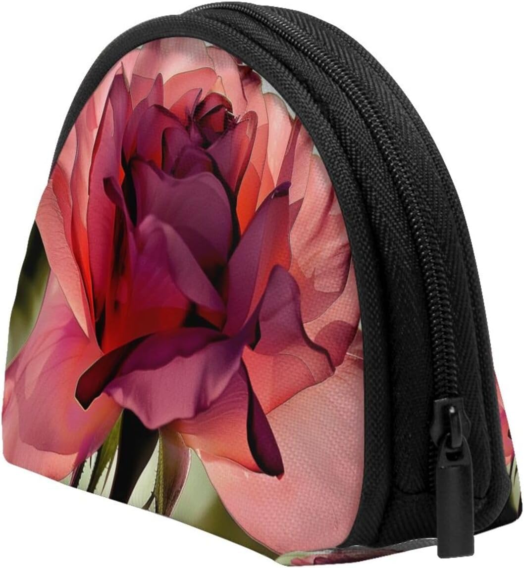 rose flower Printed Coin Purse Cute Mini Pouch Change Wallet Zipper Coin Pouch for Women