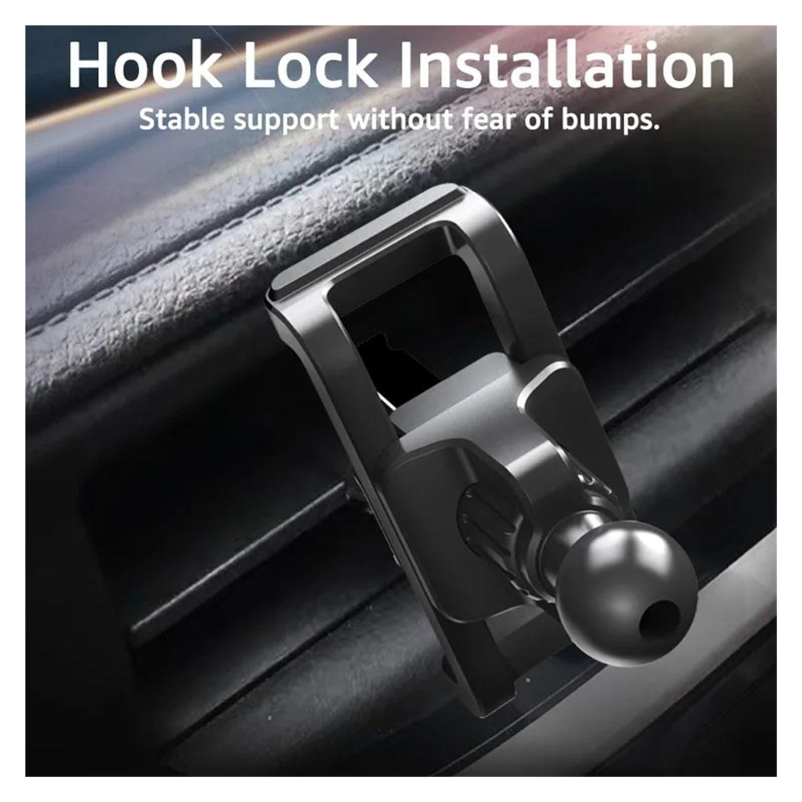 Supporto universale per bocchette dell'aria per auto, con clip, supporto per cellulare, base a sfera da 17 mm, per gancio di uscita dell'aria per auto, accessori, staffe GPS