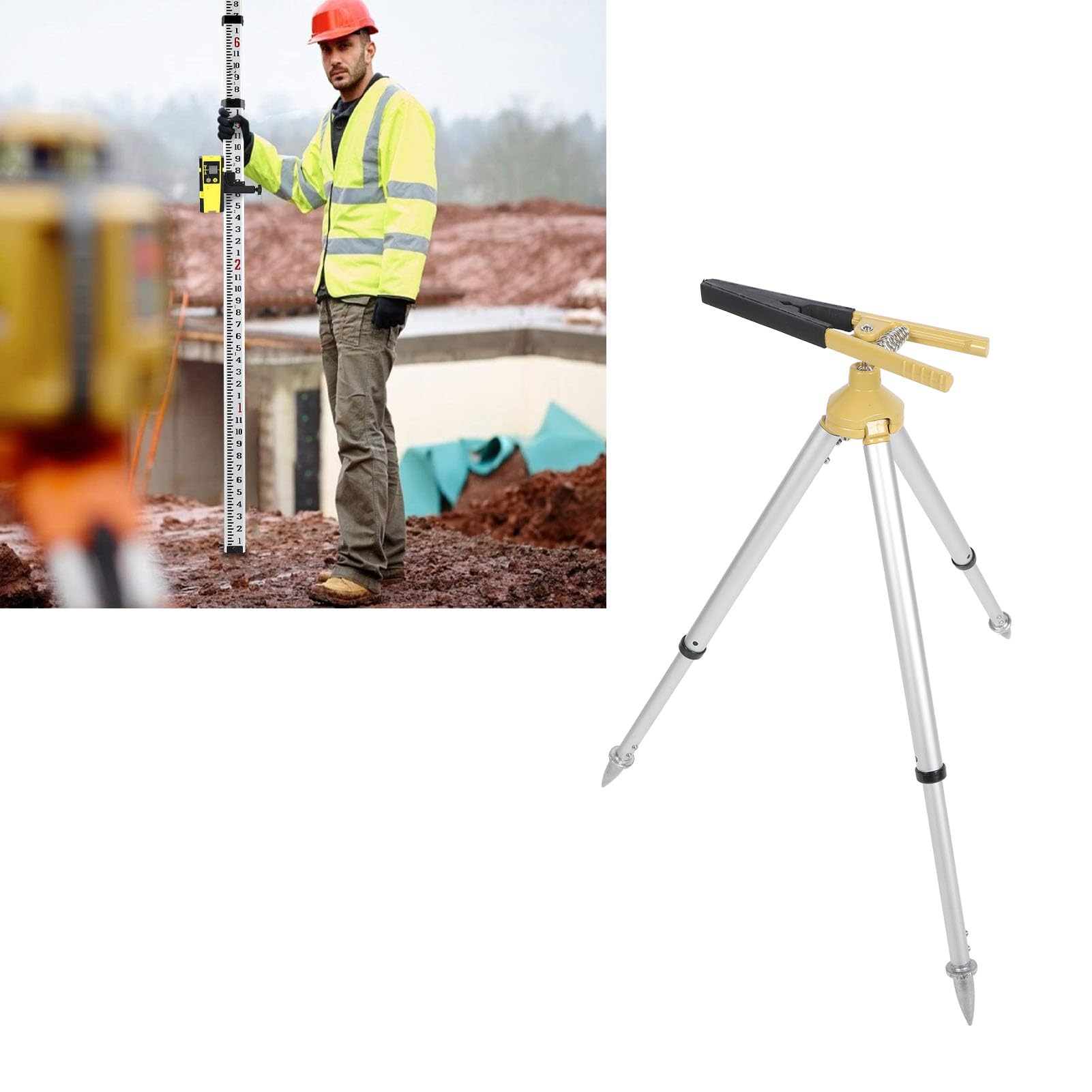 [Marca] Soporte Trípode Estación Total Ajustable 46-60cm Aleación Aluminio para Topografía Mediciones Profesionales