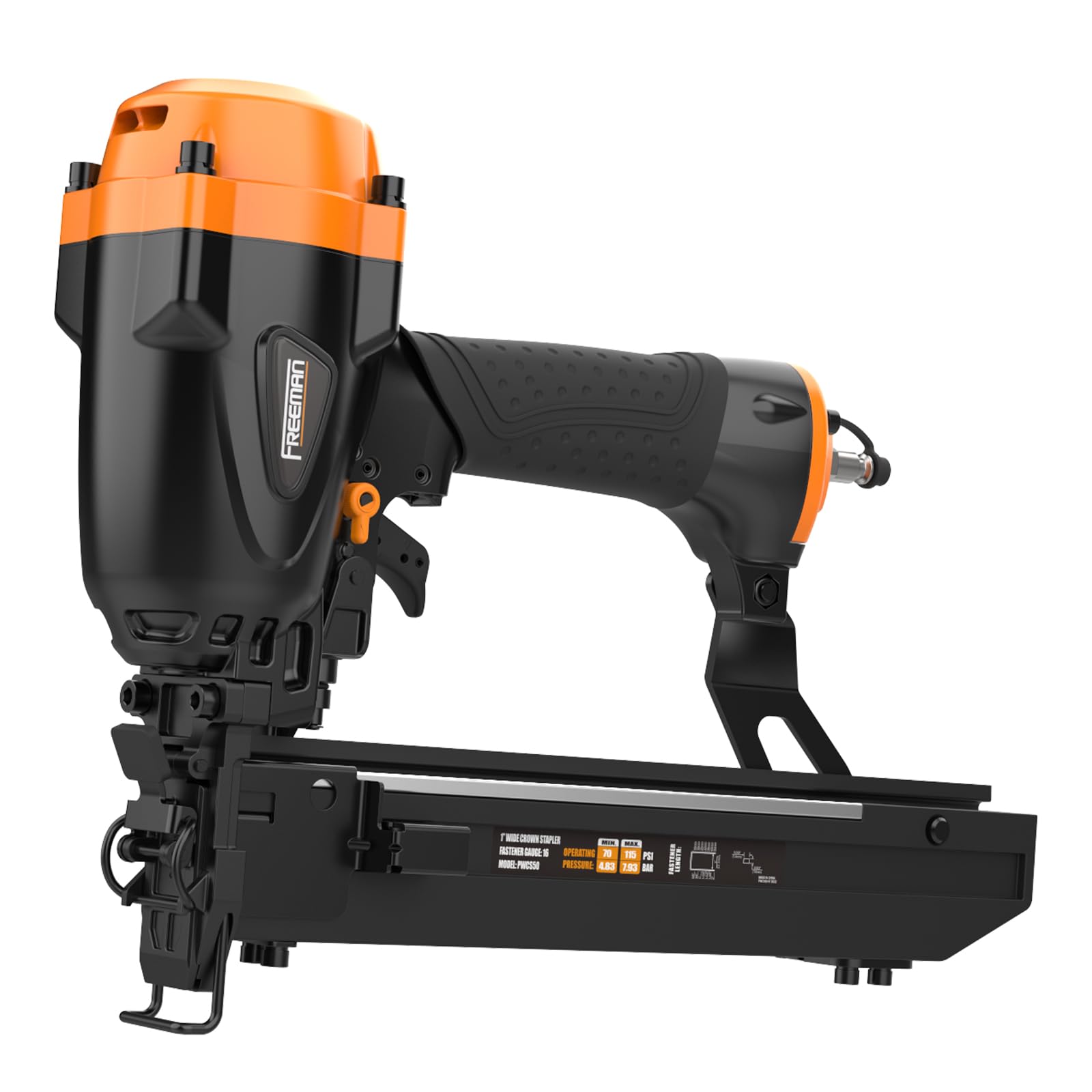 Freeman PWCS50 Pneumatic 16-Gauge 1" Wide Crown Stapler for DeWalt® and Bostitch® 16S2 Series Staples