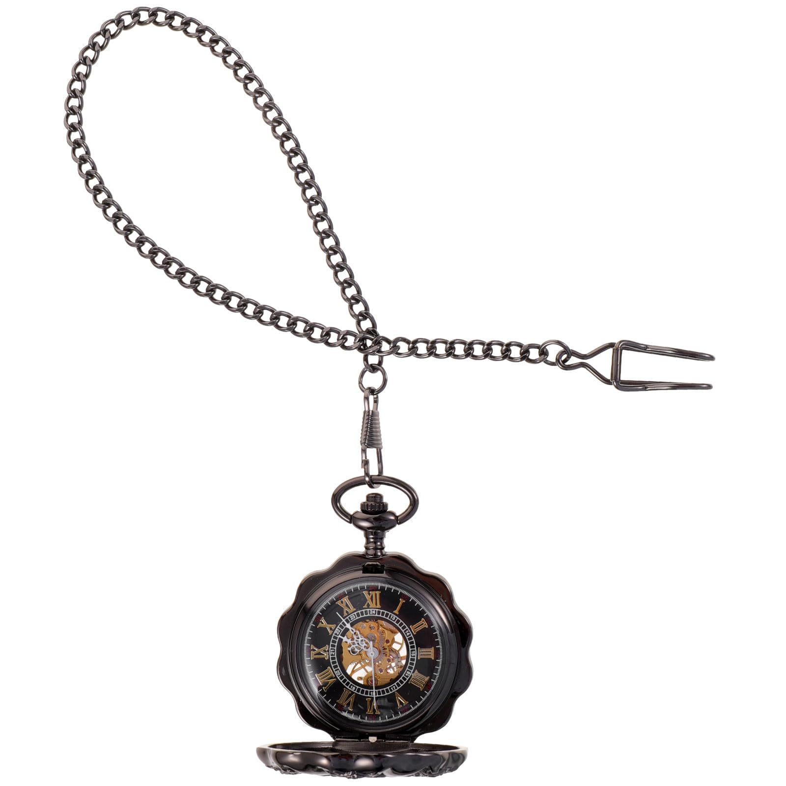 SOLUSTRE 2 Stück Vintage Taschenuhr mit Kette im Antiken Design Mechanische Uhr aus Legierung Kürbisförmiges Zifferblatt Präzise Zeitmessung für Studenten und Sammler