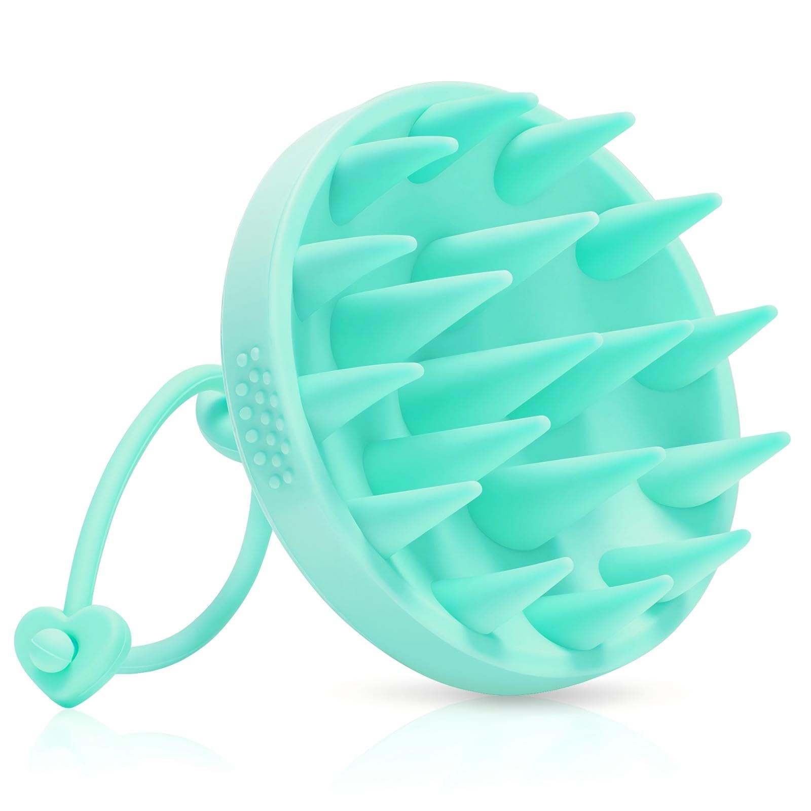 Alyvisun Scalp Massager, Soft Silicone Brush Massager Head for Hair Growth | Relaxation and Cleansing Head | Scalp Exfoliation - Green